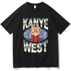 Oversized Kanye West Vultures T-shirt with punk hip hop print