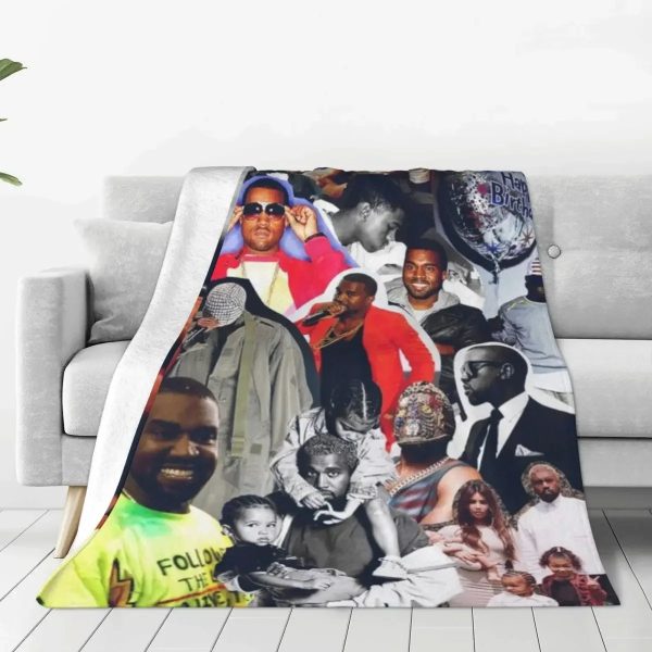 Kanye West flannel blanket for couch, bed, and camping