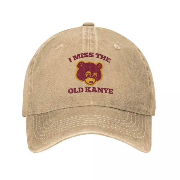 I Miss The Old Kanye West College Dropout Bear cap, vintage distressed snapback hat