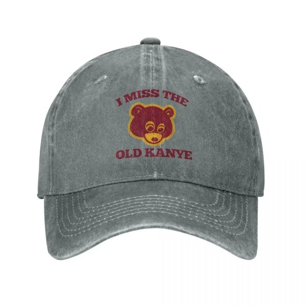 I Miss The Old Kanye West College Dropout Bear cap, vintage distressed snapback hat