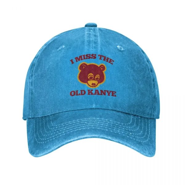 I Miss The Old Kanye West College Dropout Bear cap, vintage distressed snapback hat