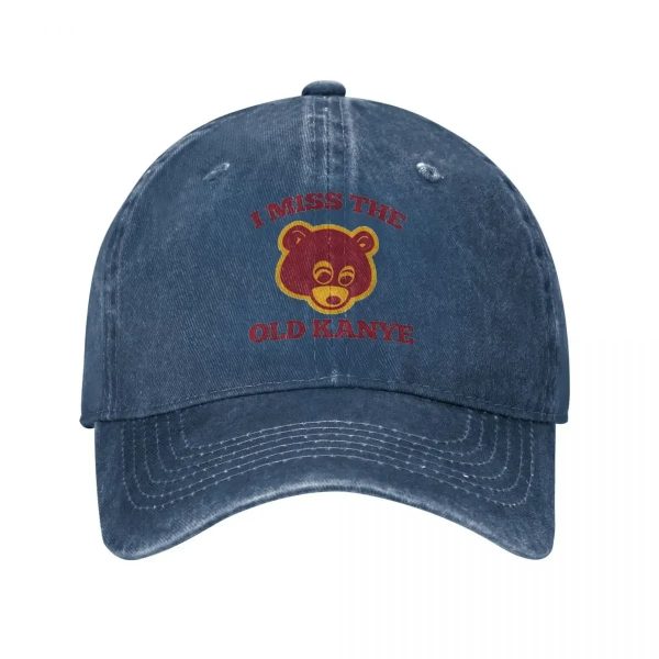 I Miss The Old Kanye West College Dropout Bear cap, vintage distressed snapback hat