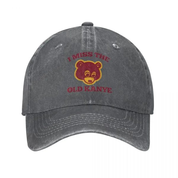 I Miss The Old Kanye West College Dropout Bear cap, vintage distressed snapback hat