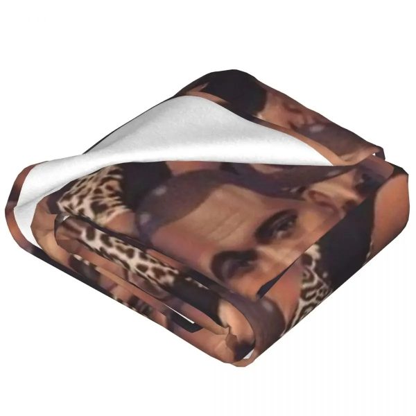 Super soft Kanye West face flannel throw blanket for couch and travel