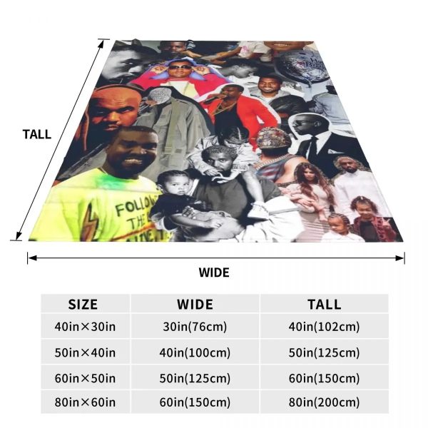 Kanye West flannel blanket for couch, bed, and camping