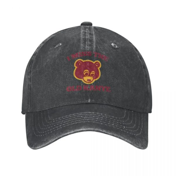 I Miss The Old Kanye West College Dropout Bear cap, vintage distressed snapback hat