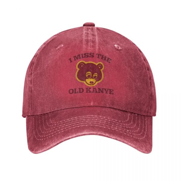 I Miss The Old Kanye West College Dropout Bear cap, vintage distressed snapback hat