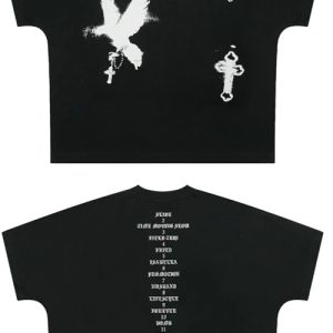 Kanye West Vultures T-shirt with dove and cross print, oversized unisex fit