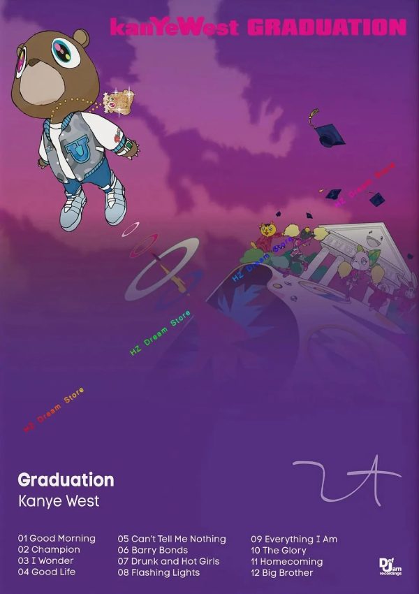 Kanye West Album Cover Poster – Rap Icon Wall Art Canvas Print for Fans & Music Lovers