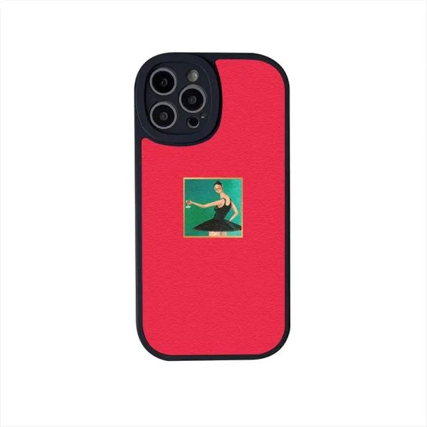 Kanye West YE rapper leather iPhone case with lens guard