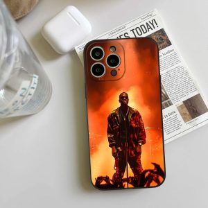 Black Kanye West phone case for iPhone with Famous cover design
