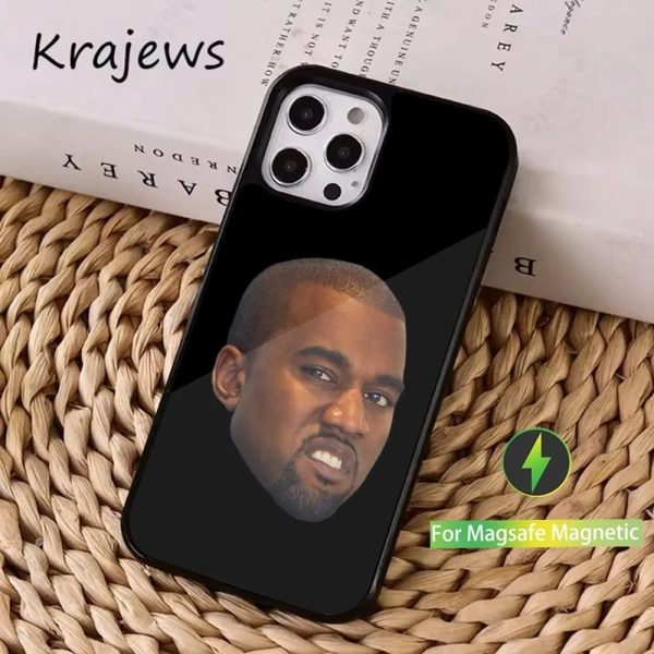 Funny Kanye West phone case with magnetic charging for iPhone