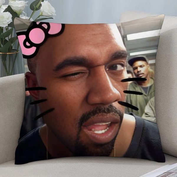 Funny Kanye West meme pillow case, double-sided, plush cushion cover