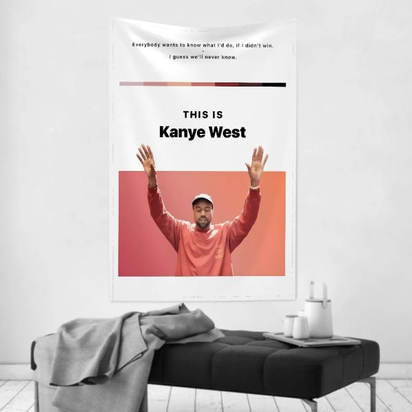 Kanye West wall cloth, hip-hop room decor for creative spaces