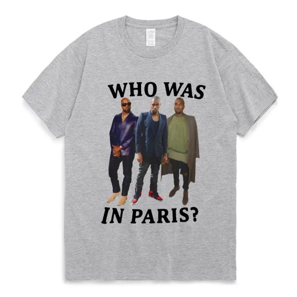 Kanye West t-shirt Who Was in Paris bold print streetwear