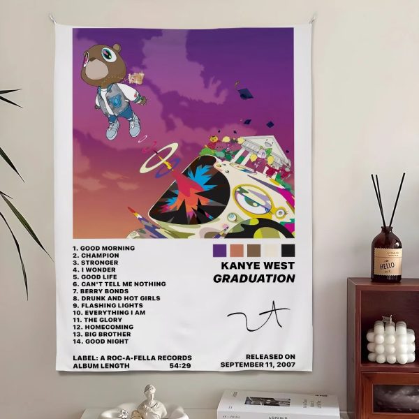 Kanye West urban microfiber wall art tapestry for bedroom and outdoor decoration