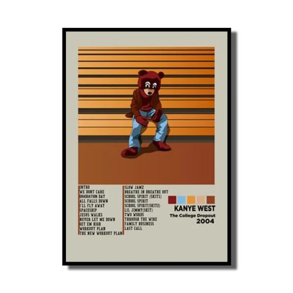 Minimal Kanye West album cover canvas print for wall decoration