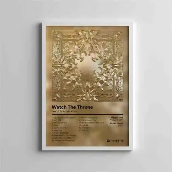 Vintage Kanye West music album comic art poster for hip hop wall decor