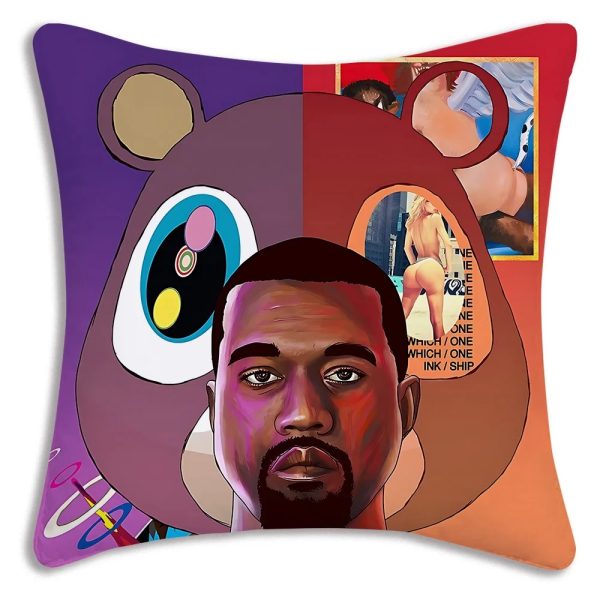 Kanye West Ye pillow cover with double-sided cartoon print