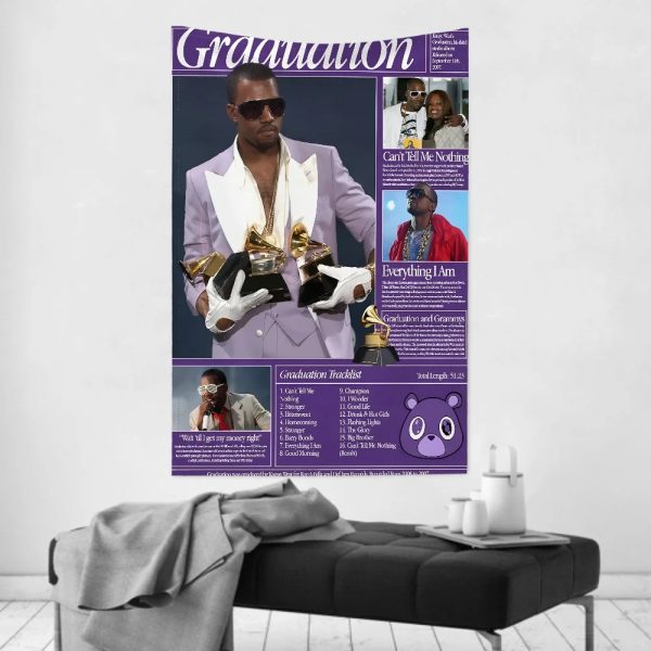 Kanye West wall cloth, hip-hop room decor for creative spaces
