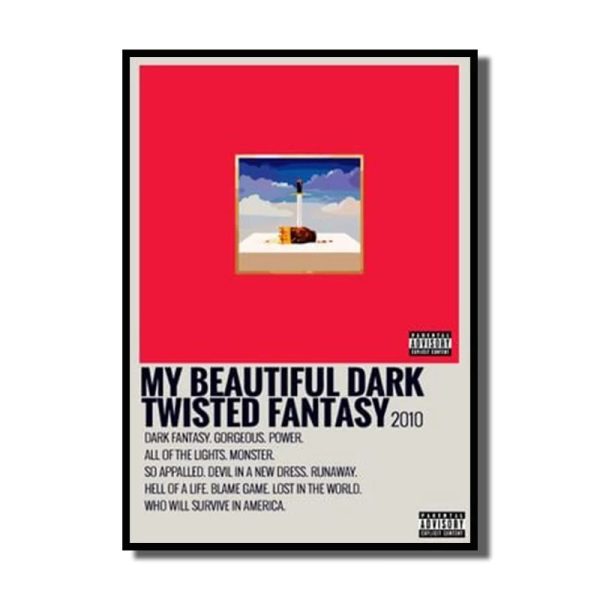 Minimal Kanye West album cover canvas print for wall decoration