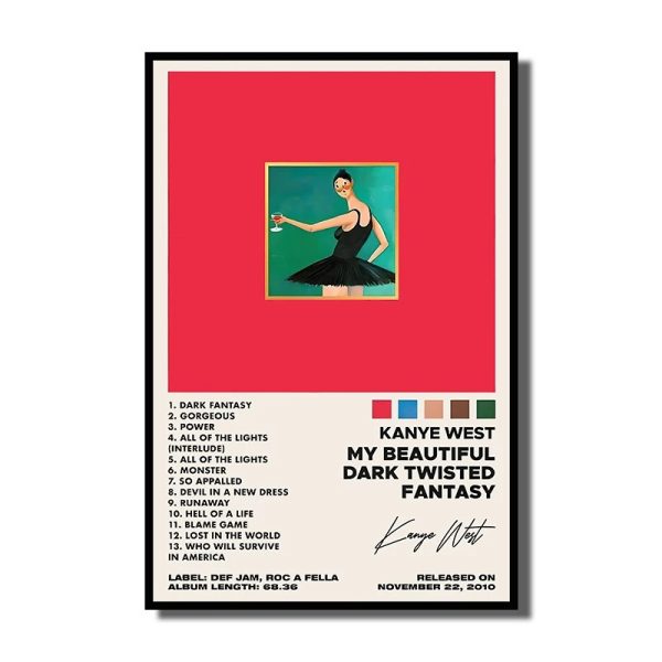 Minimal Kanye West album cover canvas print for wall decoration