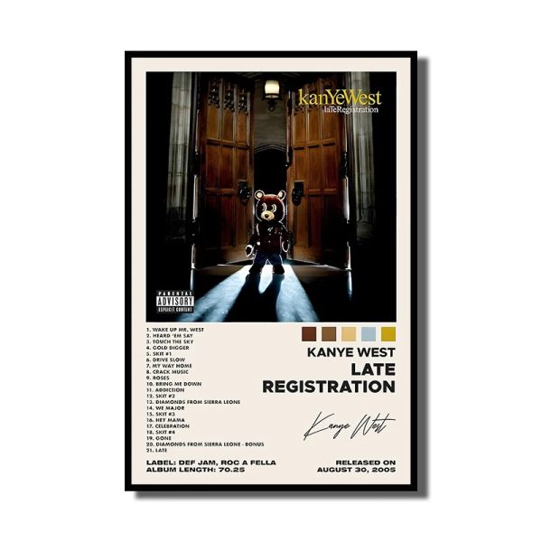 Minimal Kanye West album cover canvas print for wall decoration