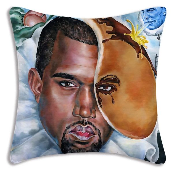 Kanye West Ye cartoon pillow cover, hip hop couch decor