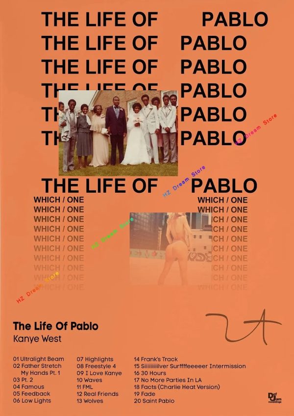 Kanye West canvas poster print for home decor