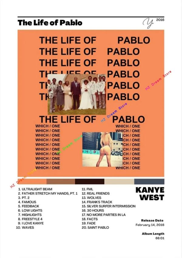 Kanye West canvas poster print for home decor