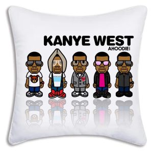 Kanye West Ye cartoon pillow cover, hip hop couch decor