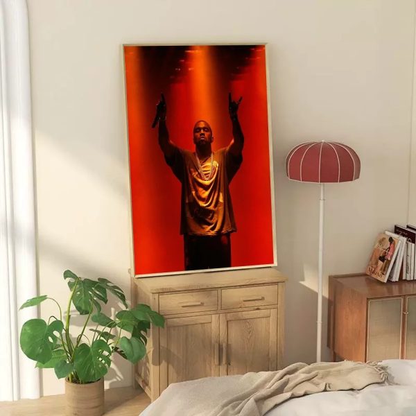 Minimalist Kanye West waterproof poster stickers for room & cafe decor