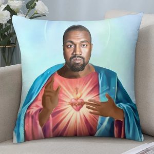 Funny Kanye West meme pillow case, double-sided, plush cushion cover