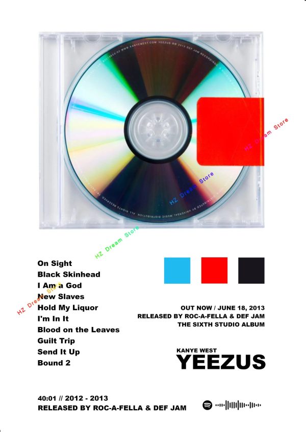 Kanye West Album Cover Poster – Rap Icon Wall Art Canvas Print for Fans & Music Lovers