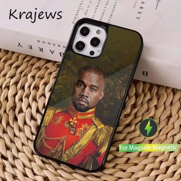 Funny Kanye West phone case with magnetic charging for iPhone