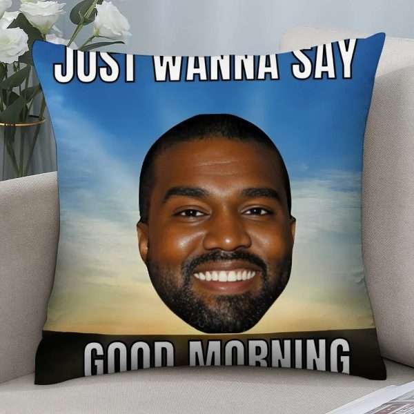 Funny Kanye West meme pillow case, double-sided, plush cushion cover