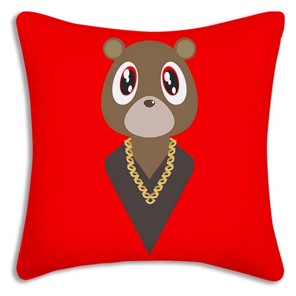 Ye Kanye West cartoon pillow cover, hip hop home decor