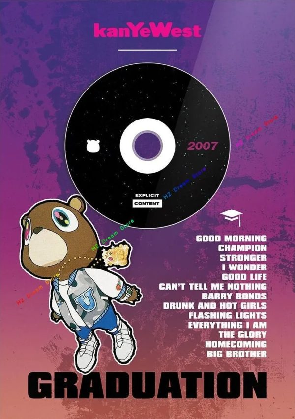 Kanye West Album Cover Poster – Rap Icon Wall Art Canvas Print for Fans & Music Lovers