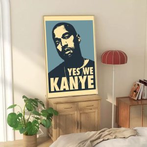 Dark-themed Kanye West movie poster waterproof stickers for moody decor