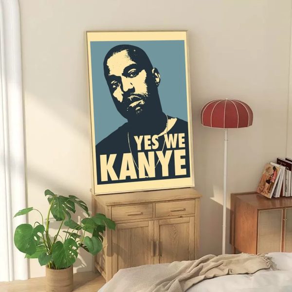 Dark-themed Kanye West movie poster waterproof stickers for moody decor