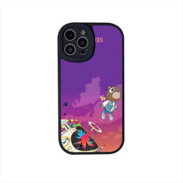 Kanye West YE rapper leather iPhone case with lens guard