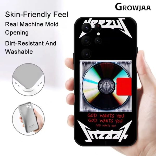 Cool Kanye West phone case for Samsung Galaxy S24 Ultra and S23 Ultra – protective silicone