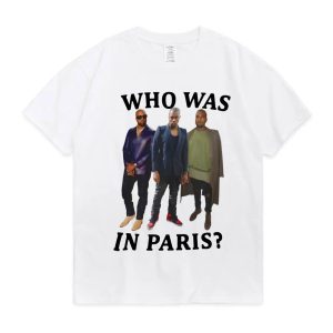 Kanye West t-shirt Who Was in Paris bold print streetwear