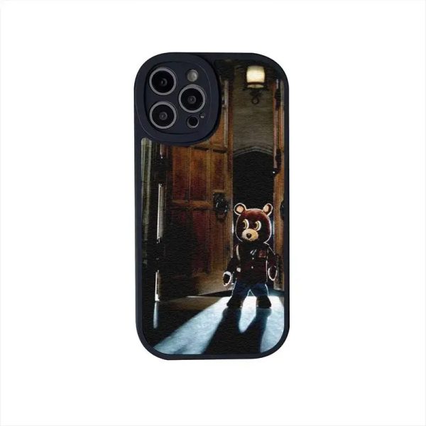 Kanye West YE rapper leather iPhone case with lens guard