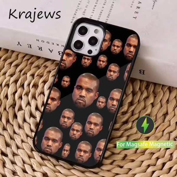 Funny Kanye West phone case with magnetic charging for iPhone