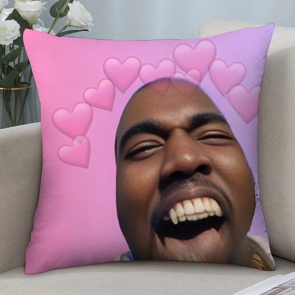 Funny Kanye West meme pillow case, double-sided, plush cushion cover
