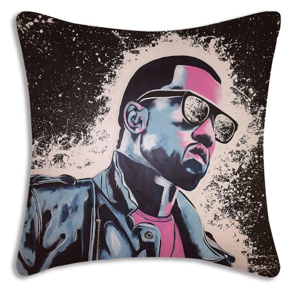 Ye Kanye West cartoon pillow cover, hip hop home decor