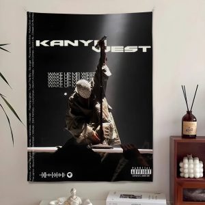 Kanye West urban microfiber wall art tapestry for bedroom and outdoor decoration