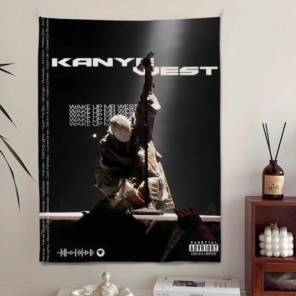 Kanye West urban microfiber wall art tapestry for bedroom and outdoor decoration