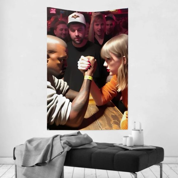 Kanye West room decor wall tapestry, modern hip hop art